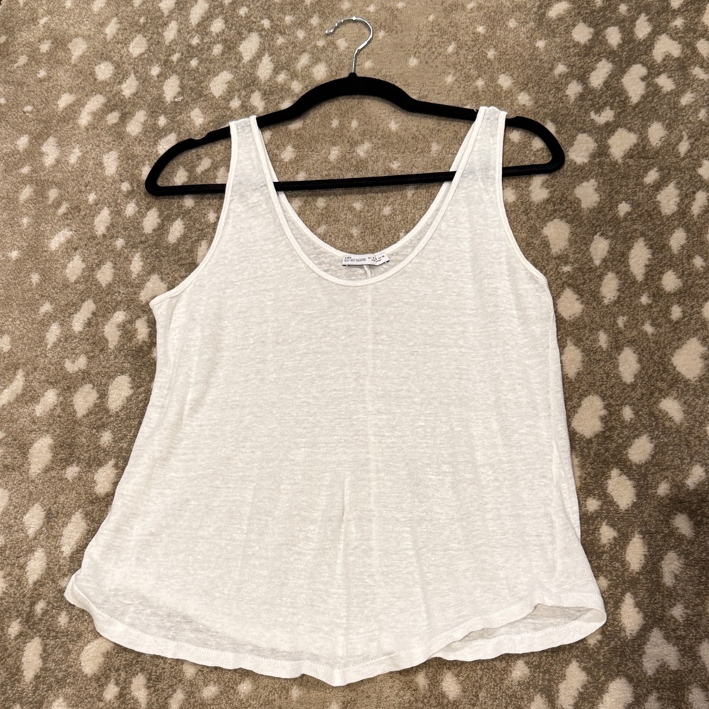 Zara White Sheerish Tank Top. Size S